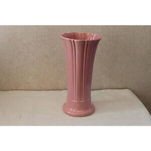 Vintage Homer Laughlin Fiesta Rose Pink 9.5” Vase Fiestaware USA Art Deco Style
